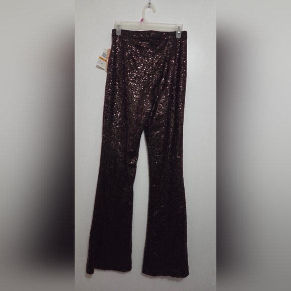 Gianni Bini Sequin Flare Pants - Brown Size 7 NWT - Picture 6 of 10
